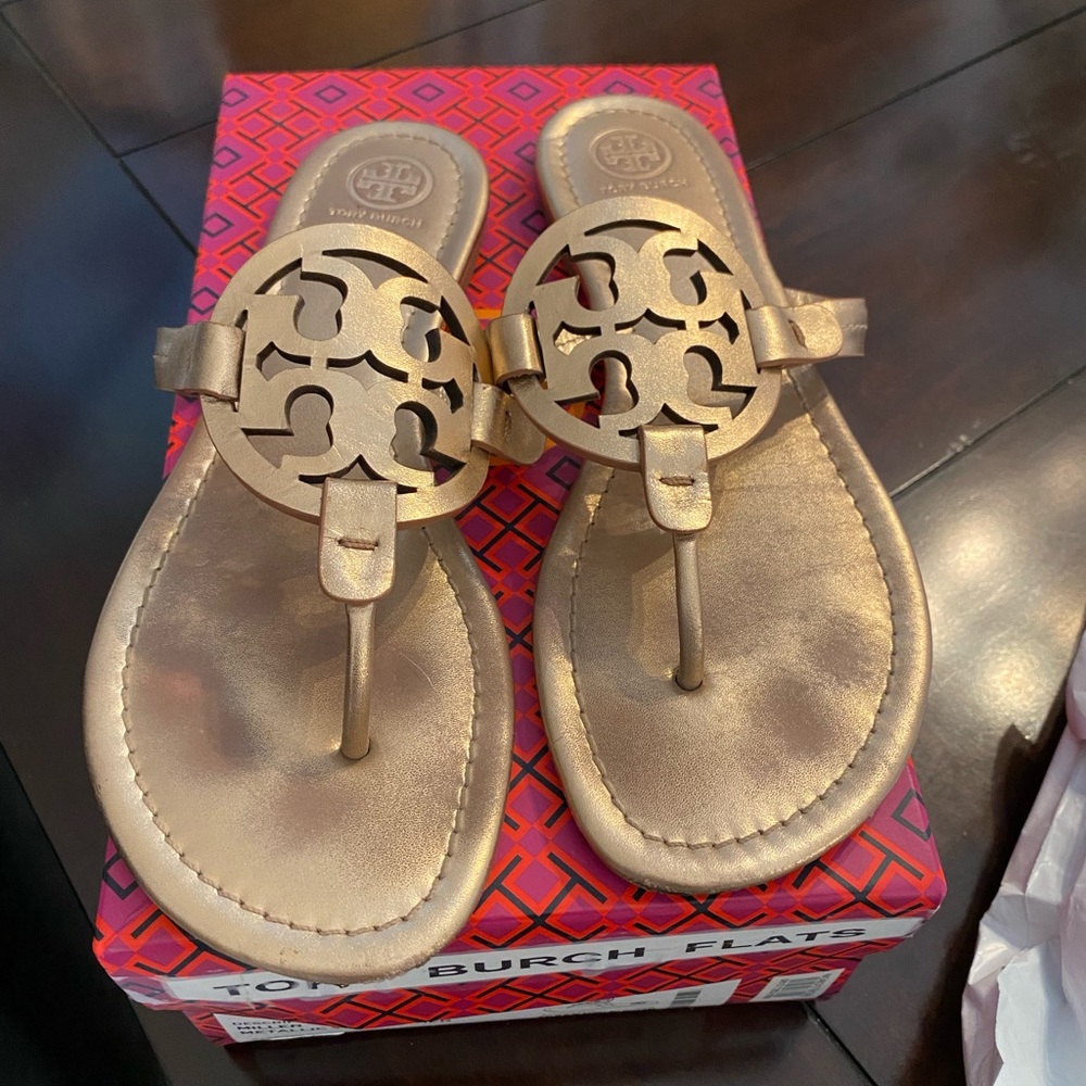 Tory Burch Miller Sandals - Rose Gold Size 9